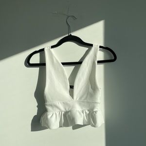 Nasty Gal White Sleeveless Crop